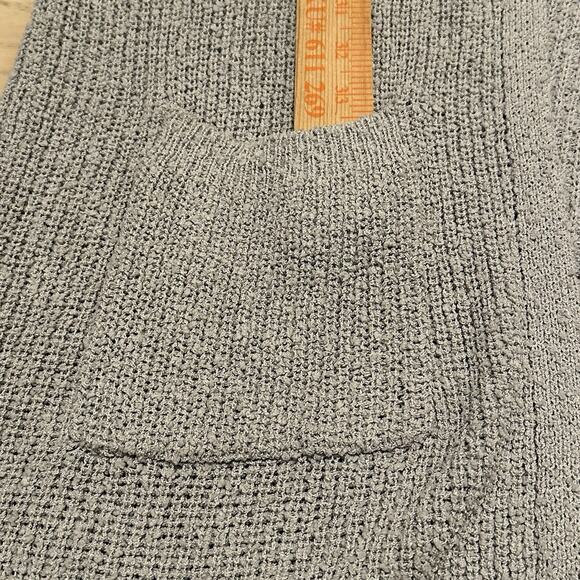 Rachel Zoe Women M Cardigan Open Front Knit Pockets Long Sleeve Gray Coastal - Picture 4 of 8